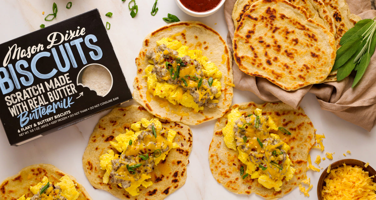 Biscuit And Gravy Tacos Mason Dixie Foods