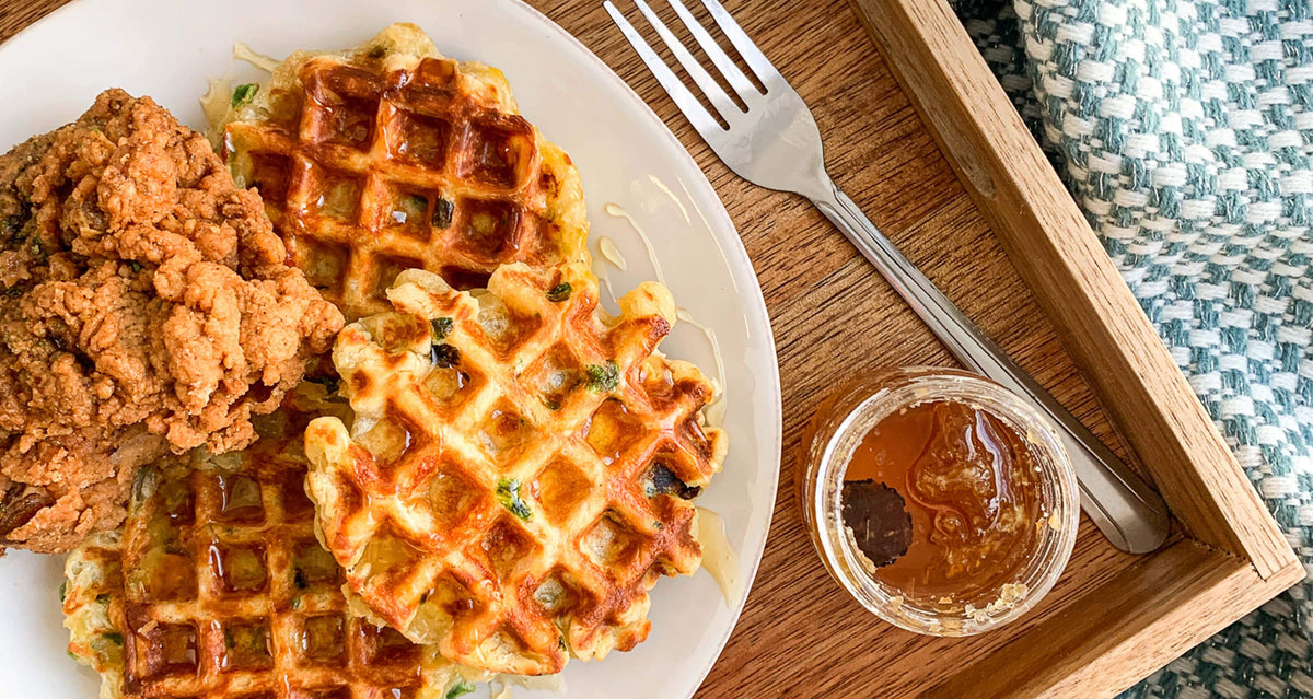 Jalapeño Cheddar Biscuit Waffles and Chicken Mason Dixie Foods