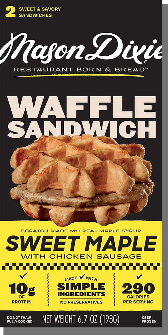Mason Dixie Sweet Maple Waffle With Chicken Sausage Mason Dixie Foods
