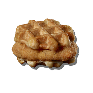 SWEET MAPLE WAFFLE SANDWICH WITH BREADED CHICKEN