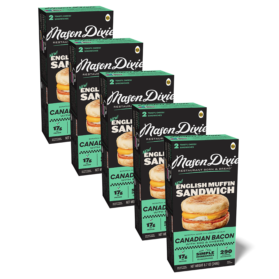 thumbnail image 2 of Mason Dixie Canadian Bacon, Egg & Cheese English Muffin Sandwich, 12 Count 2 of 10