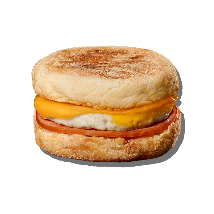 ENGLISH MUFFIN SANDWICH WITH CANADIAN BACON, EGG & CHEESE