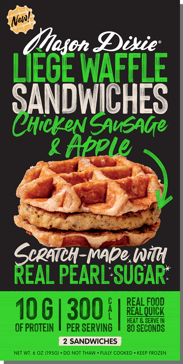 Mason Dixie | Apple Liege Waffle Sandwich With Chicken Sausage – Mason ...