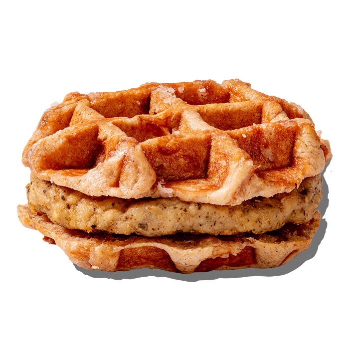 Apple Liege Waffle Sandwich With Chicken Sausage